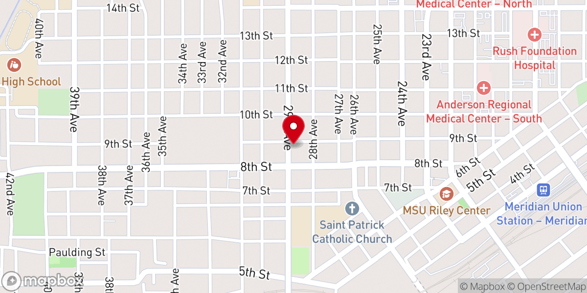 Map showing location of Central Presbyterian Church