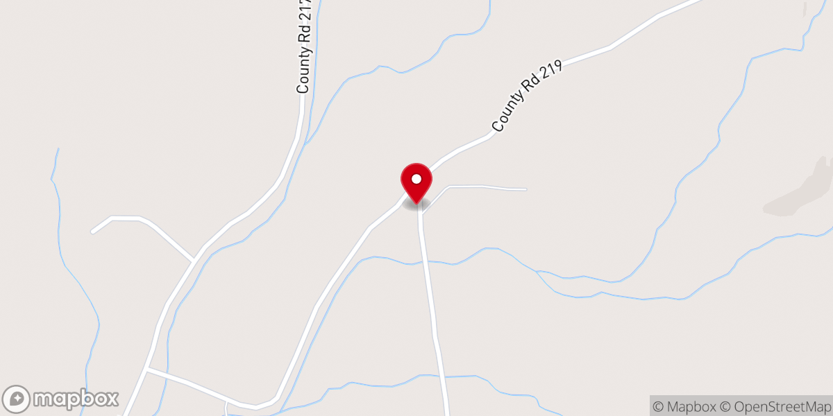 Map showing location of Twin Oaks Free Will Baptist Church