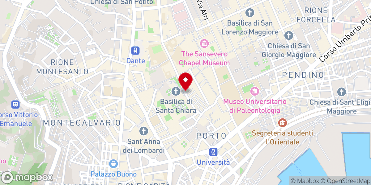 Map showing location of Monastero di Santa Chiara