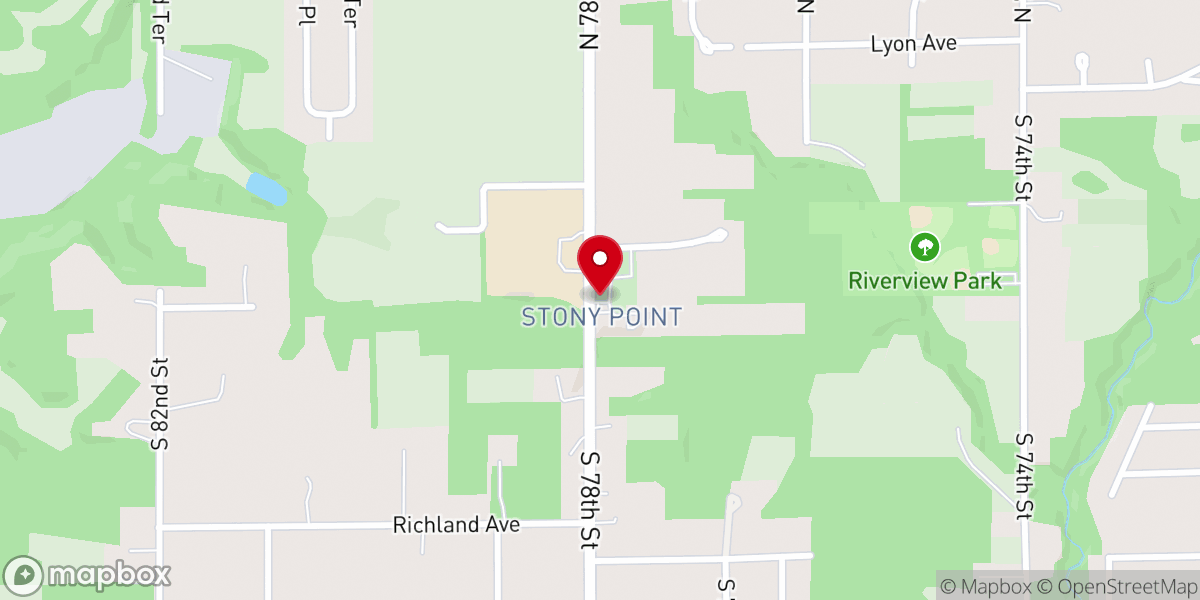 Map showing location of Stony Point Christian Church