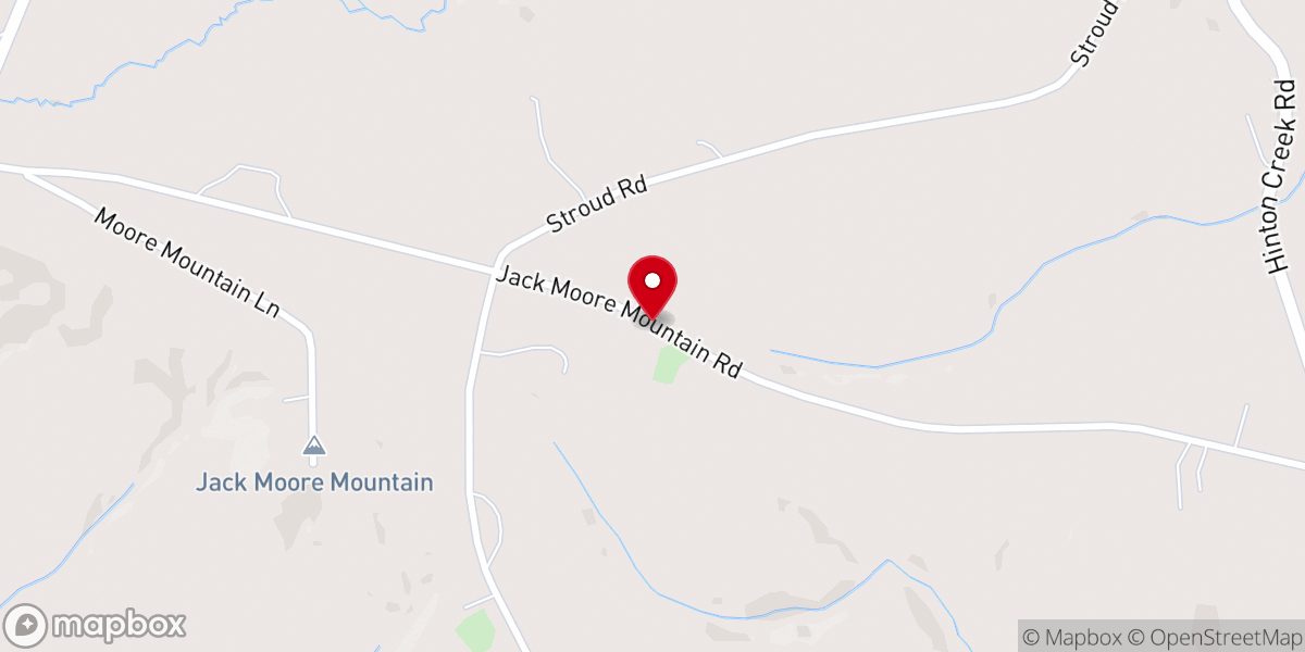 Map showing location of White Oak Springs Church