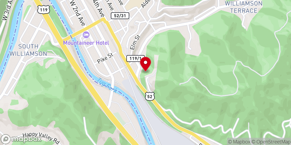 Map showing location of Williamson Seventh-Day Adventist Church