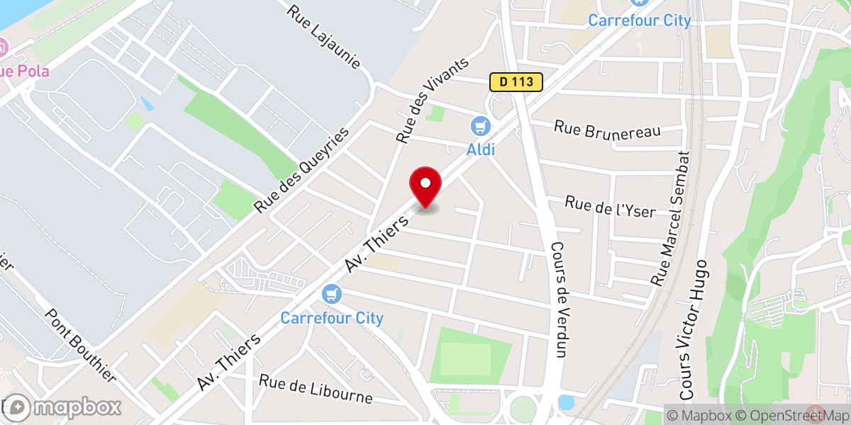 Map showing location of Église Notre-Dame du Cypressat de Bordeaux