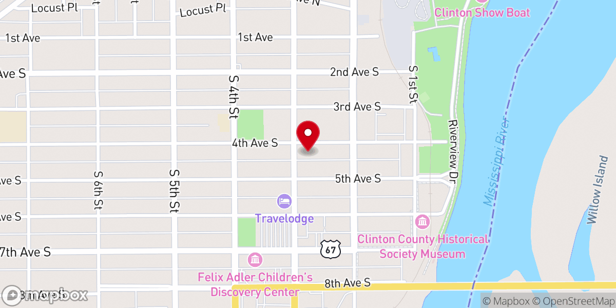 Map showing location of United Way of Clinton County, Iowa