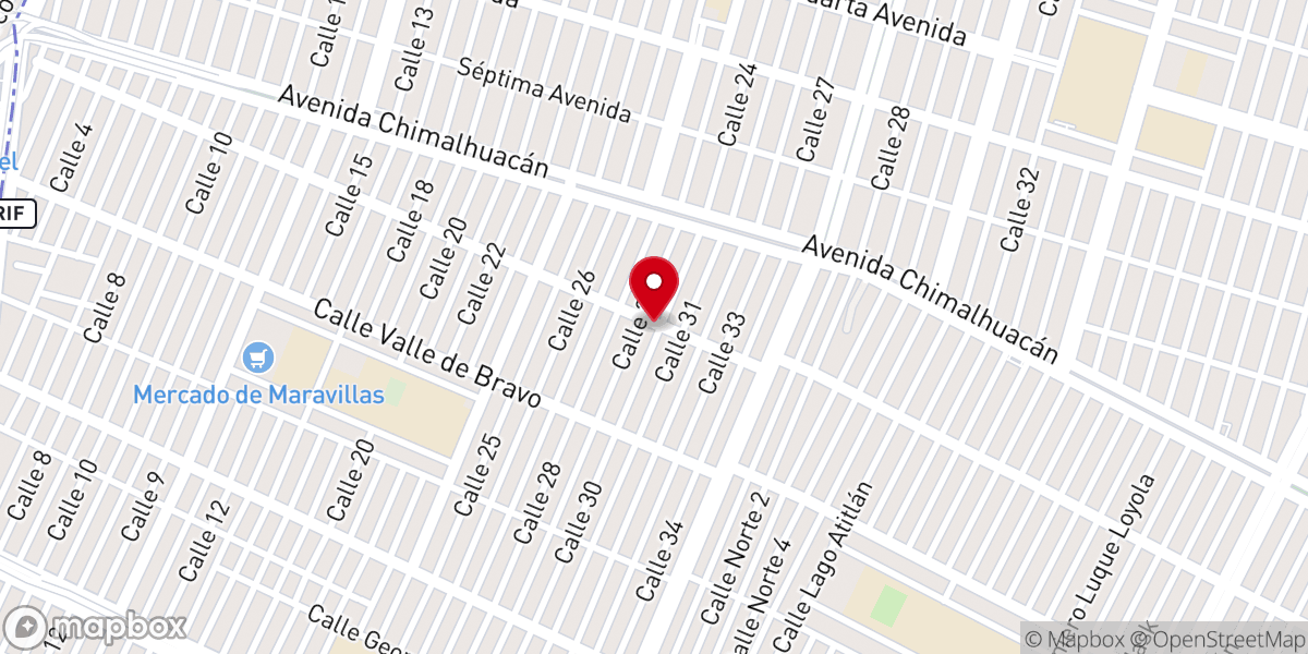 Map showing location of Iglesia Cristiana Neza