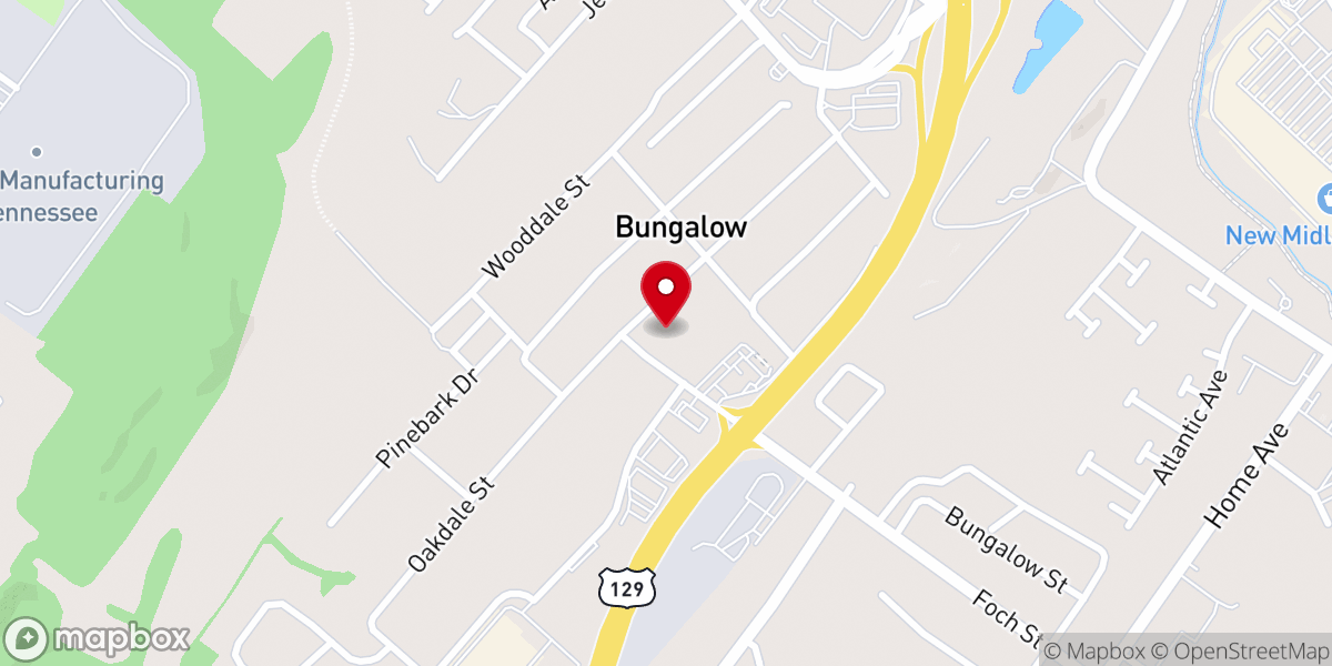 Map showing location of Oak Street Baptist Church