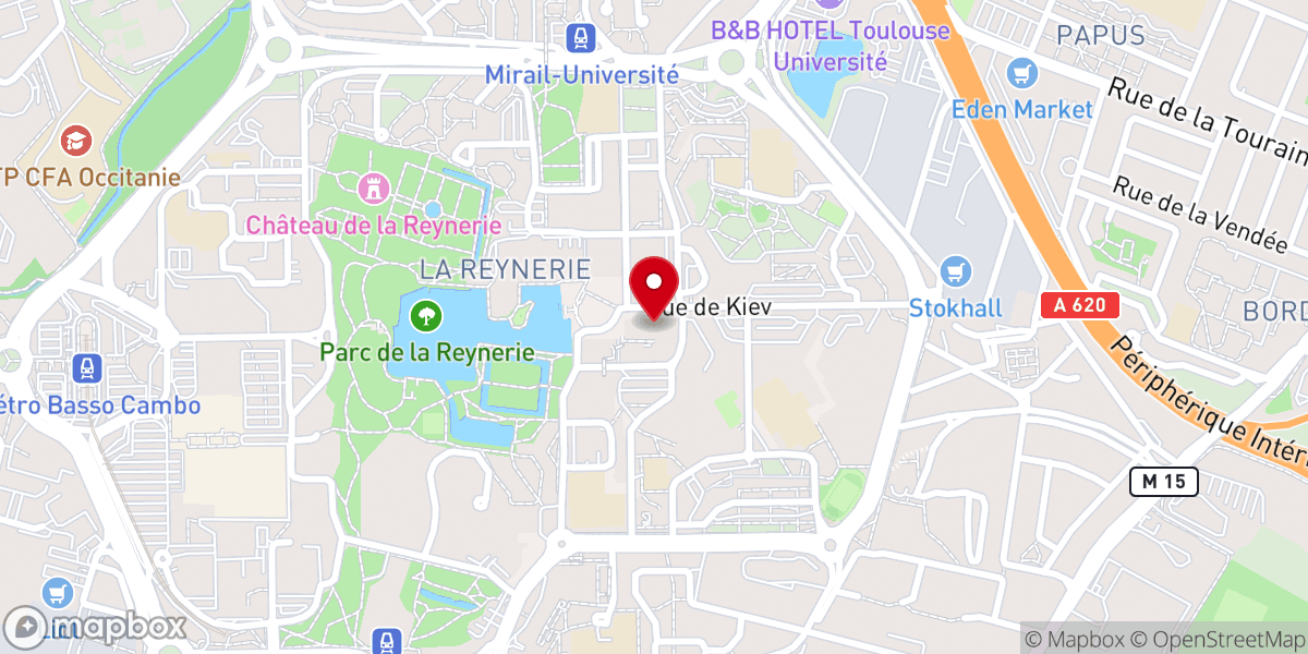 Map showing location of Église Saint Paul des Nations des Mirails