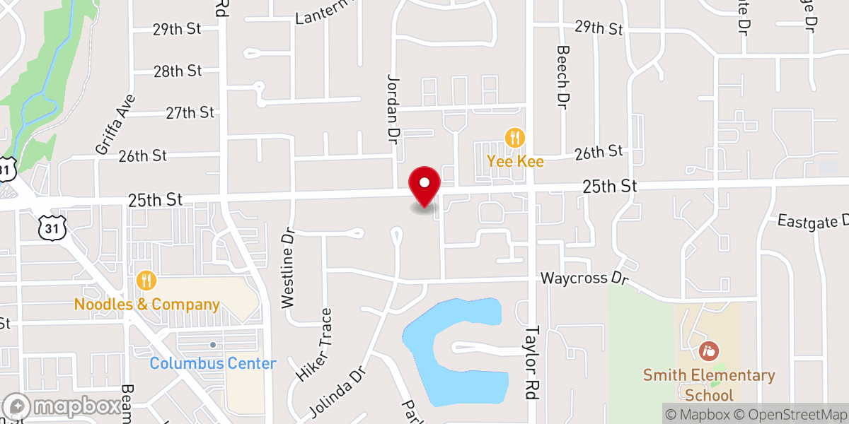 Map showing location of Myers-Reed Chapel