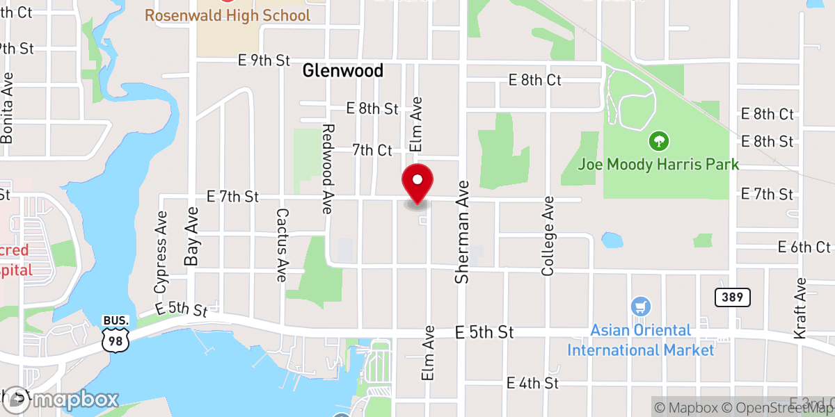 Map showing location of New Bethel Baptist Church