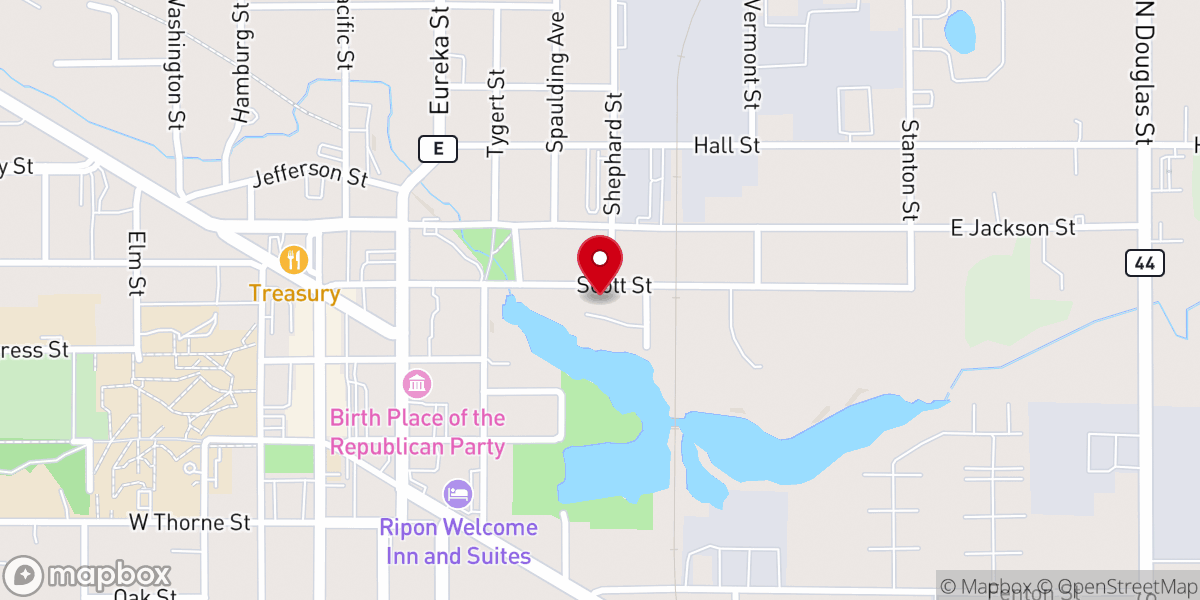 Map showing location of Our Saviour's United Church of Christ
