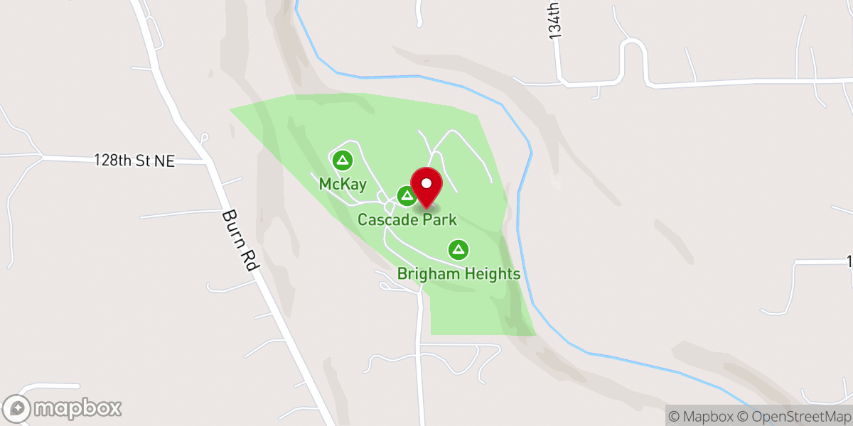 Map showing location of Cascade Park Camp