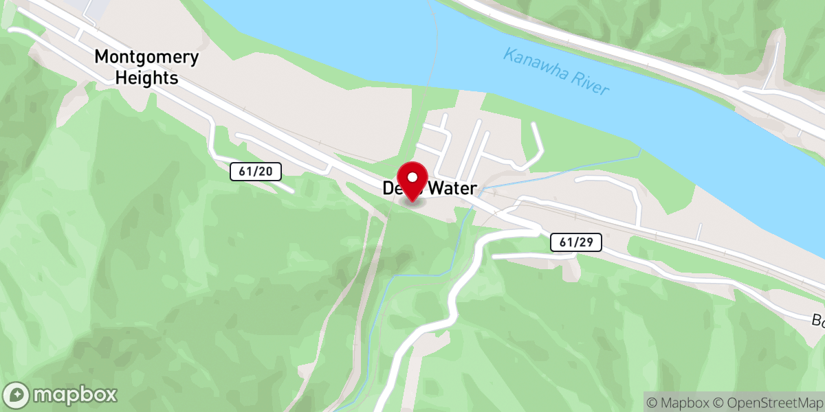 Map showing location of Deepwater Baptist Church