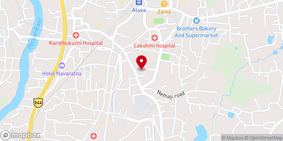 Map showing location of St. Mary's Jacobite Syrian Church
