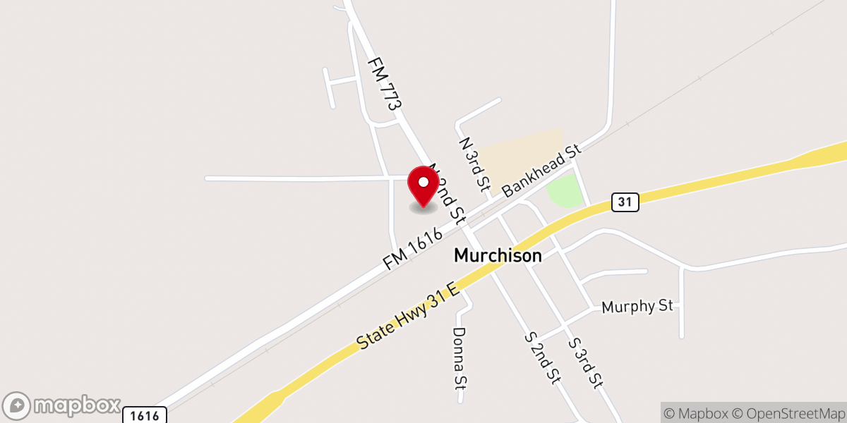 Map showing location of First Baptist Church-Murchison