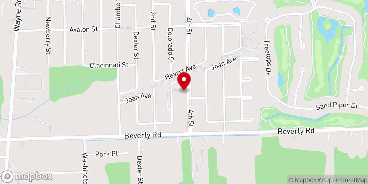 Map showing location of Romulus Community Baptist Church