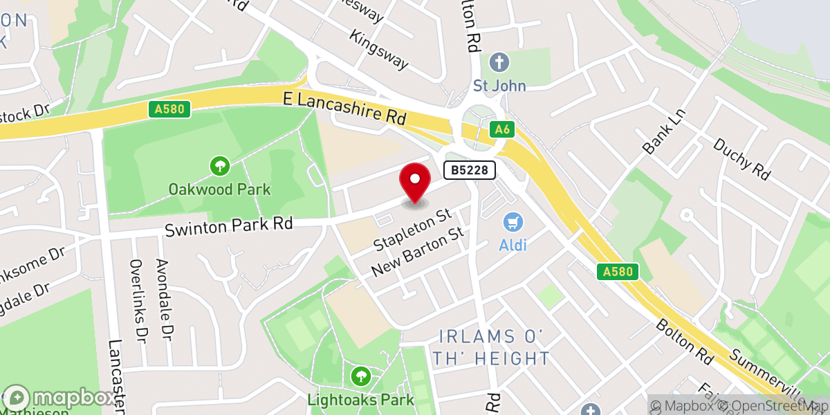 Map showing location of Saint Luke's Roman Catholic Chuch