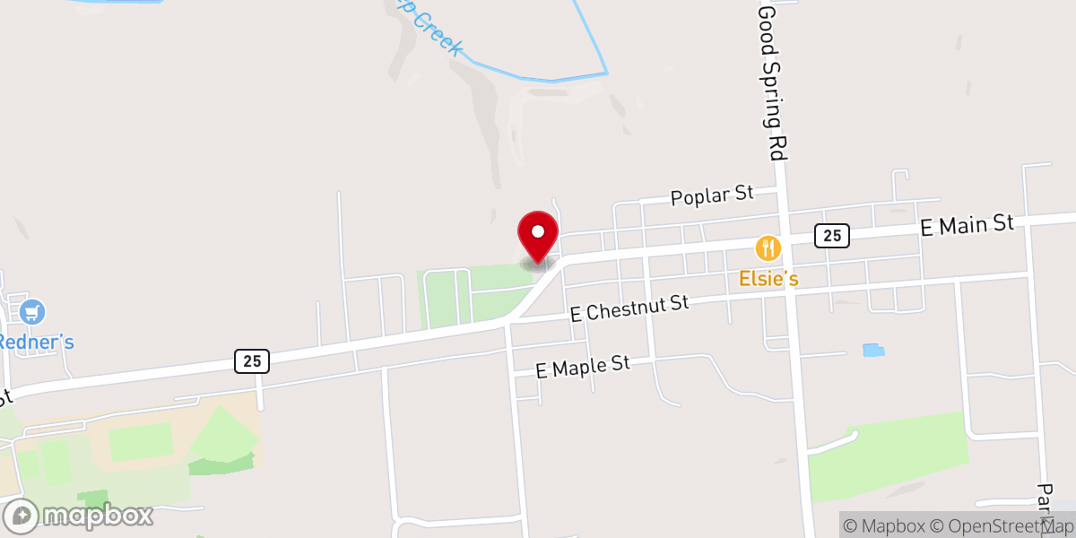 Map showing location of Friedens Evangelical Lutheran Church