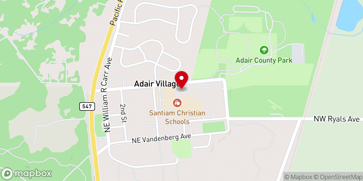 Map showing location of Village Church