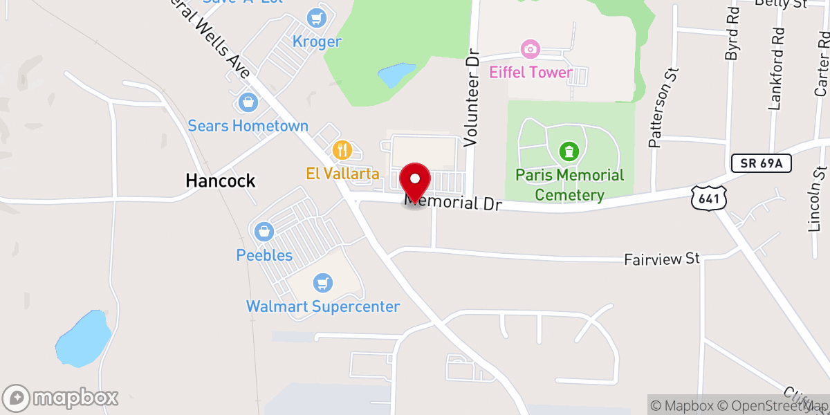 Map showing location of Fairview Baptist Church