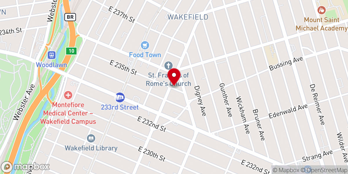 Map showing location of Cathedral Hope Seventh Day