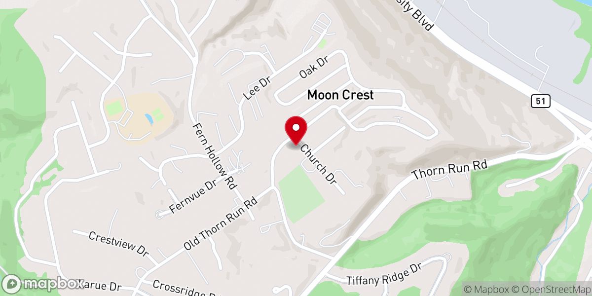 Map showing location of Praise Center Ministries-Moon