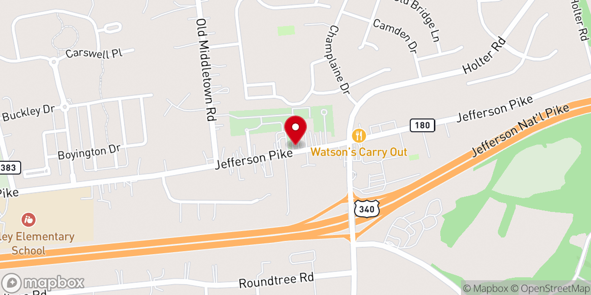 Map showing location of St Paul Lutheran Church