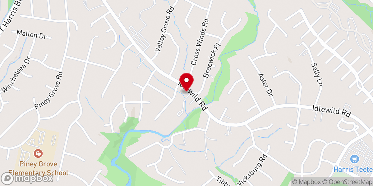 Map showing location of Grace Bible Church
