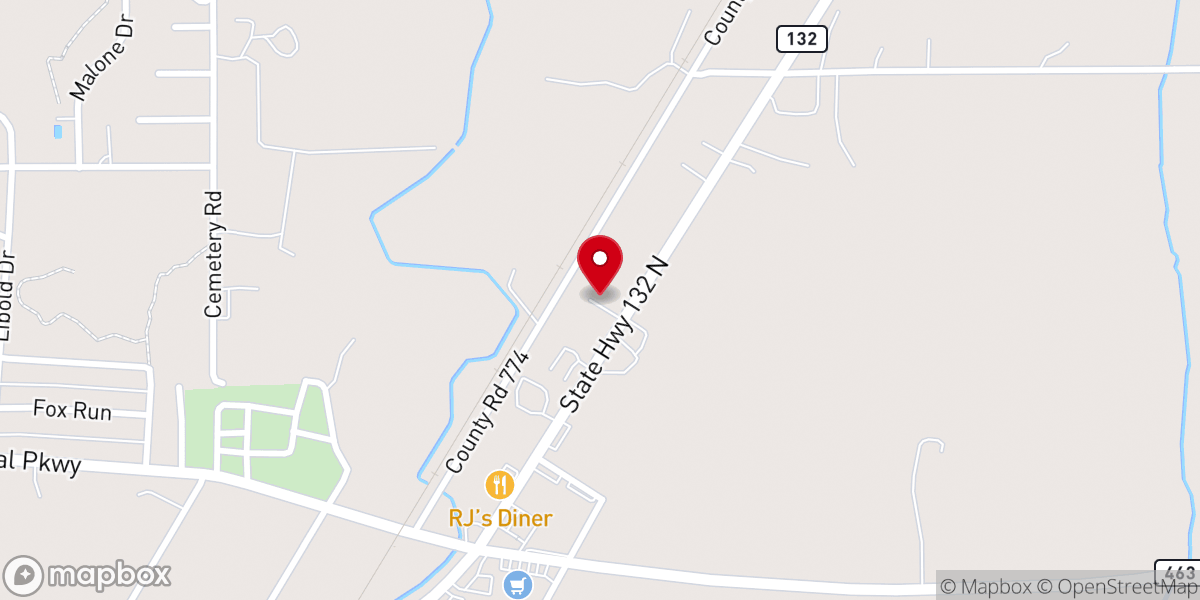 Map showing location of Community Baptist Church