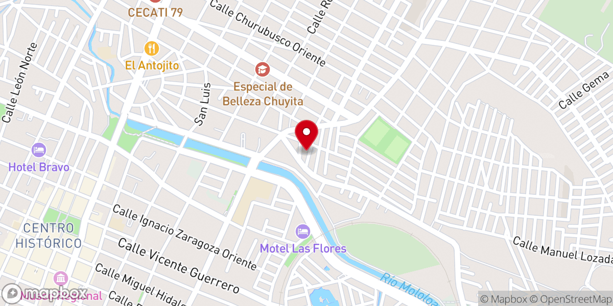 Map showing location of Casa de Oración San Miguel Arcángel