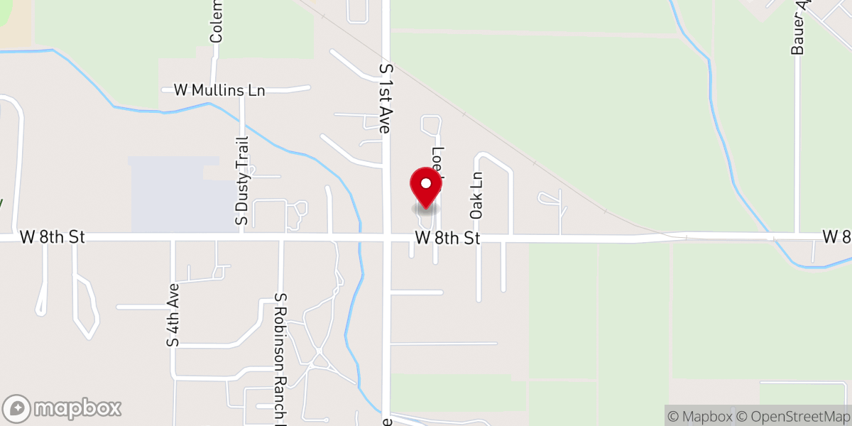 Map showing location of Crossroads Baptist Church