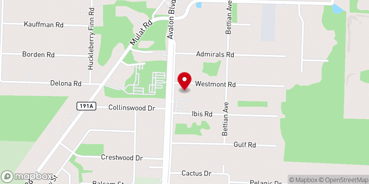 Map showing location of Victory Baptist Church