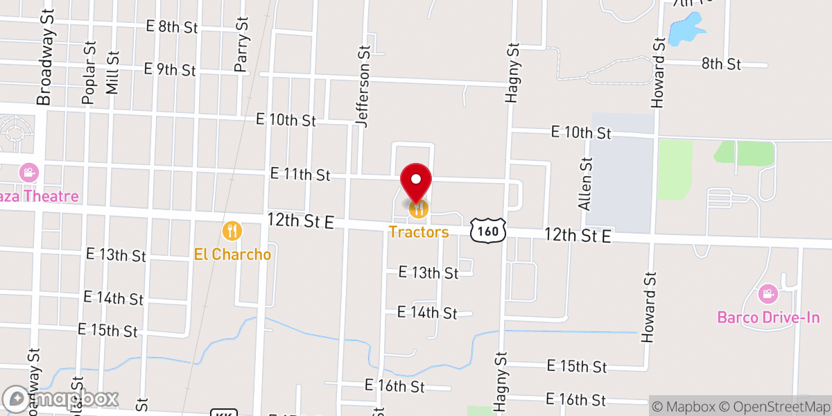 Map showing location of Tractor's Bbq And Grill