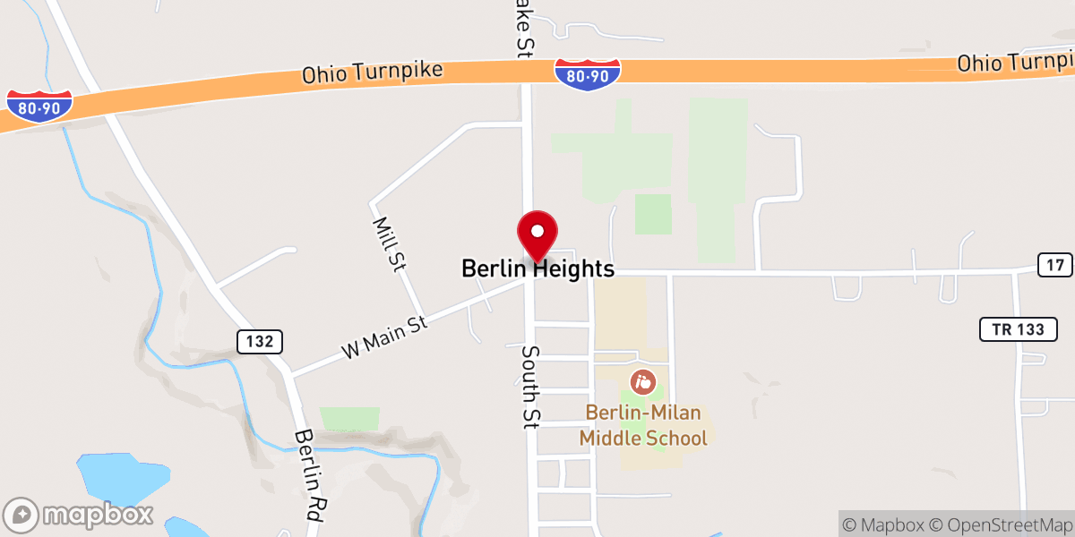 Map showing location of Berlin Heights