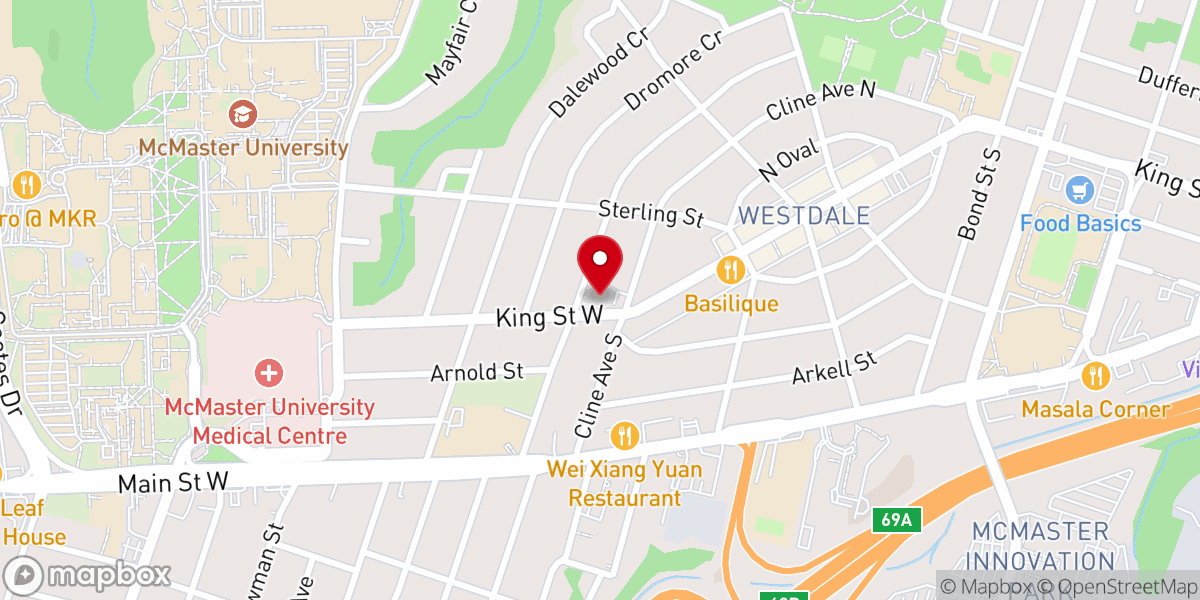 Map showing location of St. Paul's Anglican Church