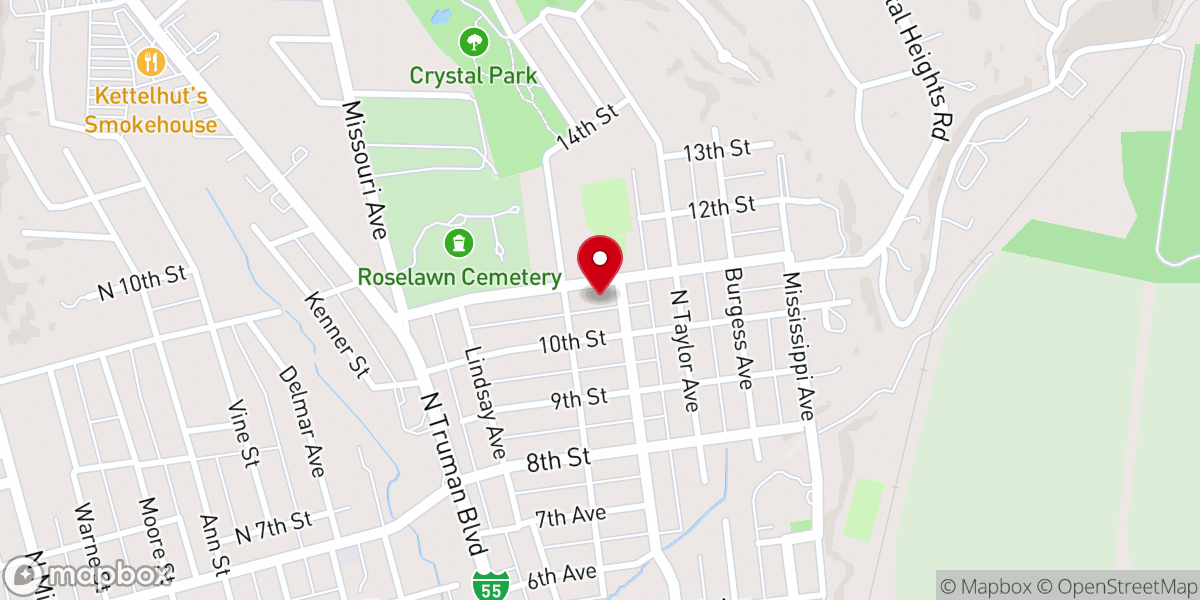 Map showing location of Mount Olive Missionary Baptist Church