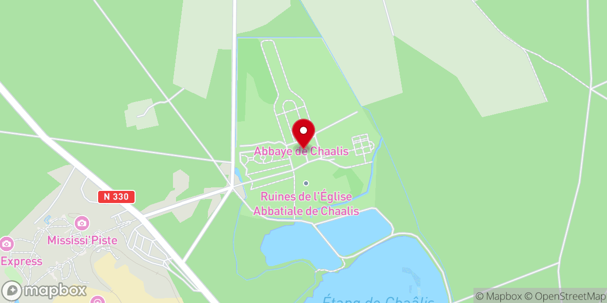 Map showing location of Abbaye royale de Chaalis