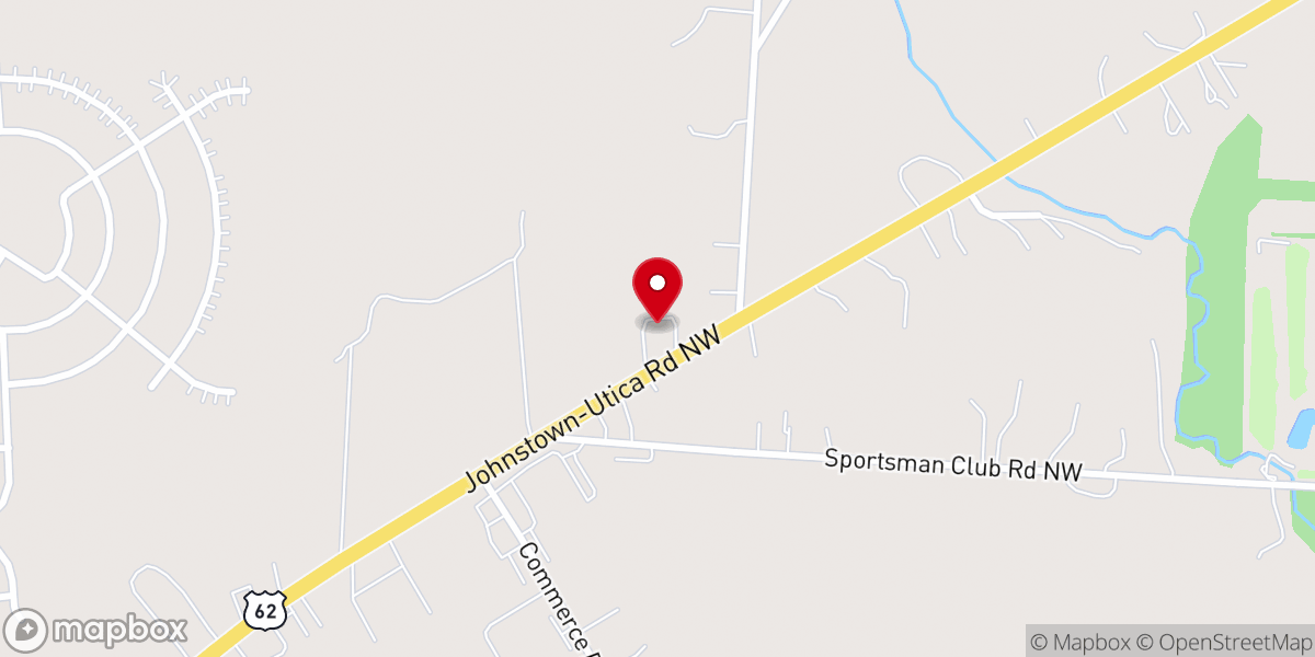 Map showing location of Johnstown Christian Church