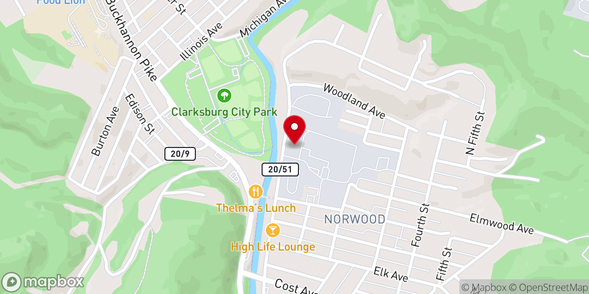 Map showing location of Mt Zion Baptist Church