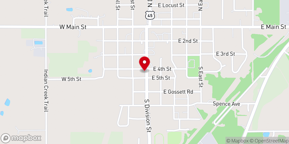 Map showing location of Norris City Building