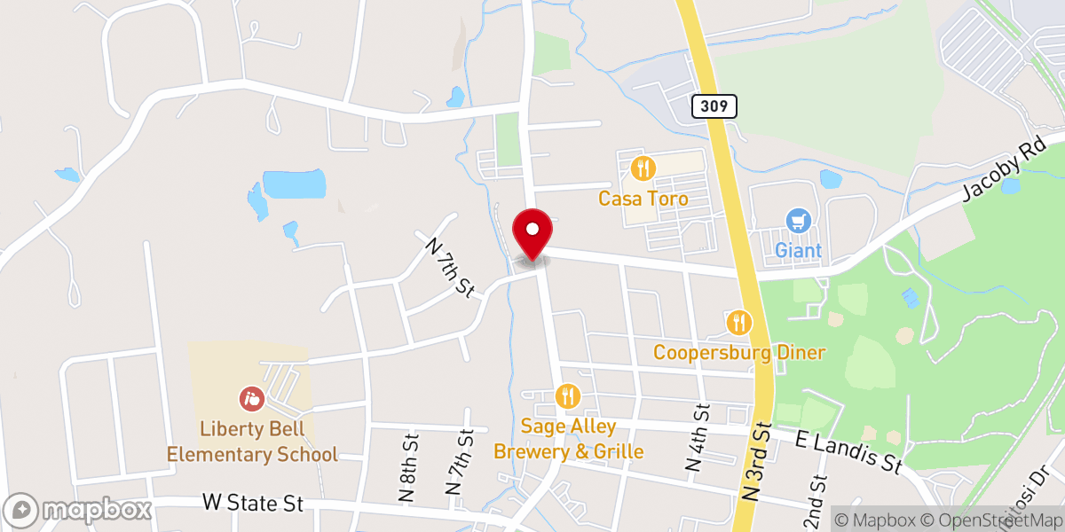 Map showing location of Calvary Bible Fellowship Fairmont Building