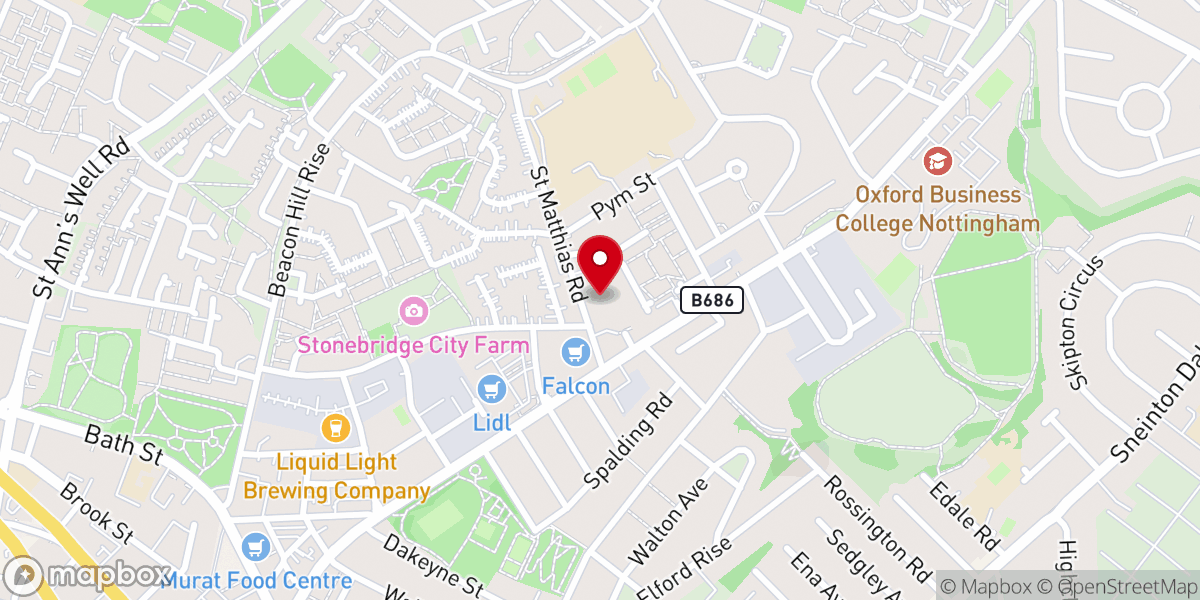 Map showing location of St. Mary and St. George's Coptic Orthodox Church