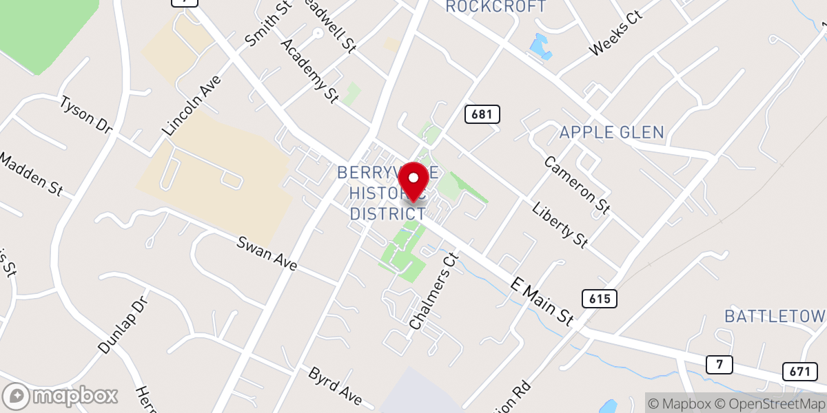 Map showing location of Berryville Church of the Nazarene