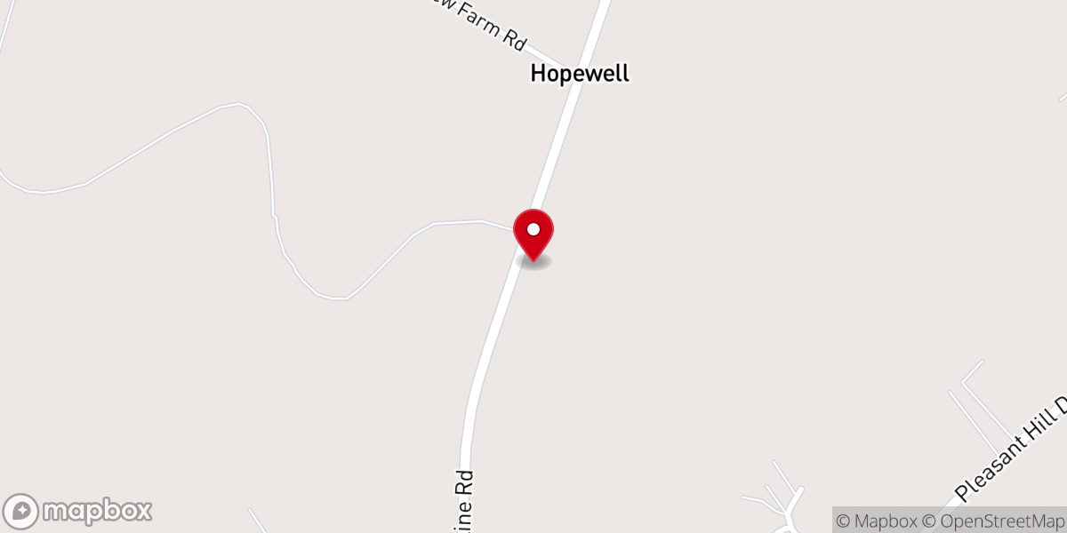 Map showing location of Hopewell AME Church