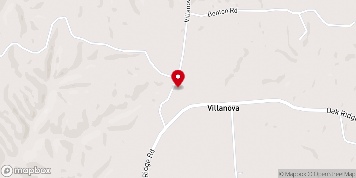 Map showing location of Mt Olive Church of Villanova