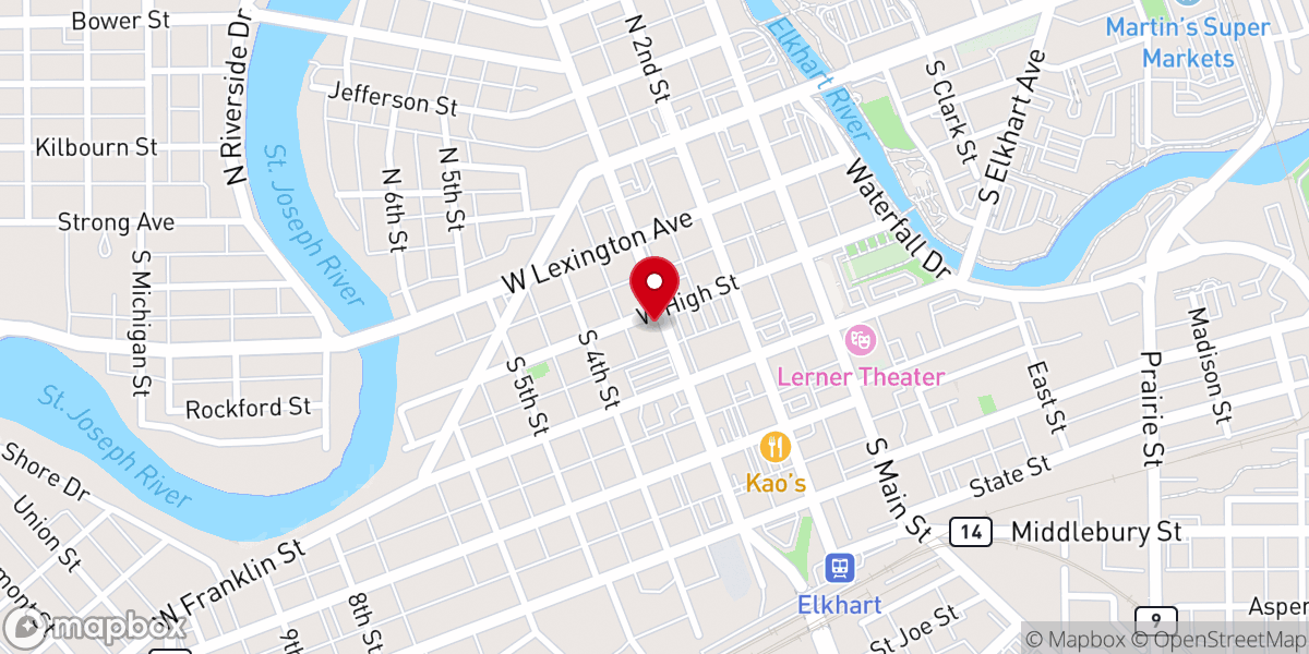 Map showing location of Heart City Church