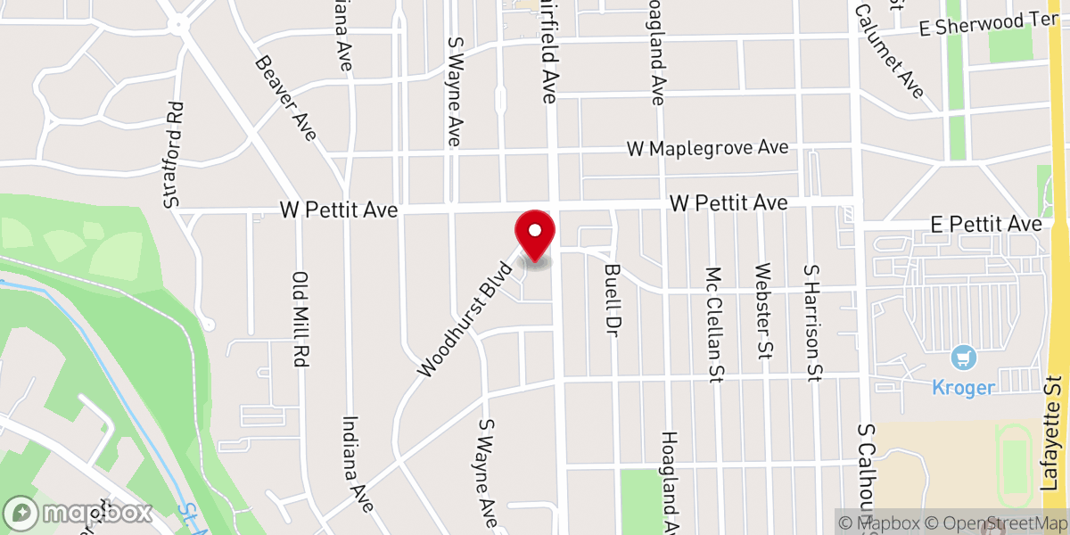 Map showing location of Peace Lutheran Church