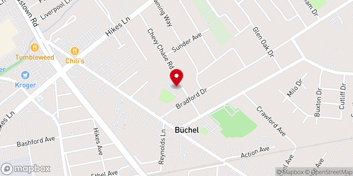 Map showing location of Buechel Park Christian Assmbly