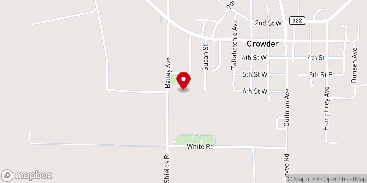 Map showing location of Oak Grove Church