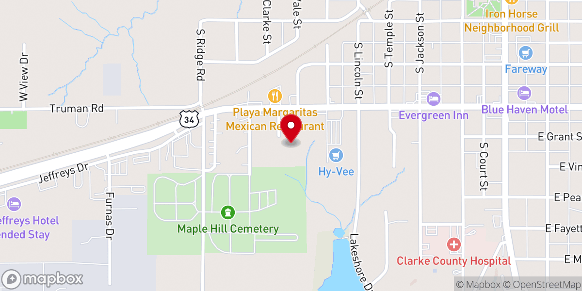 Map showing location of Osceola Full Gospel Church