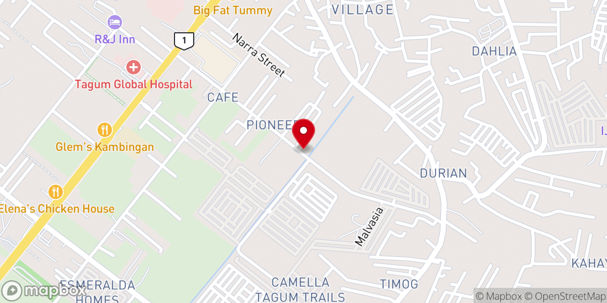 Map showing location of Jesus Christ New Covenant Christian Fellowship Church of Tagum Inc.